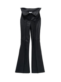 Pantalon avec fermeture éclair en cuir - Black