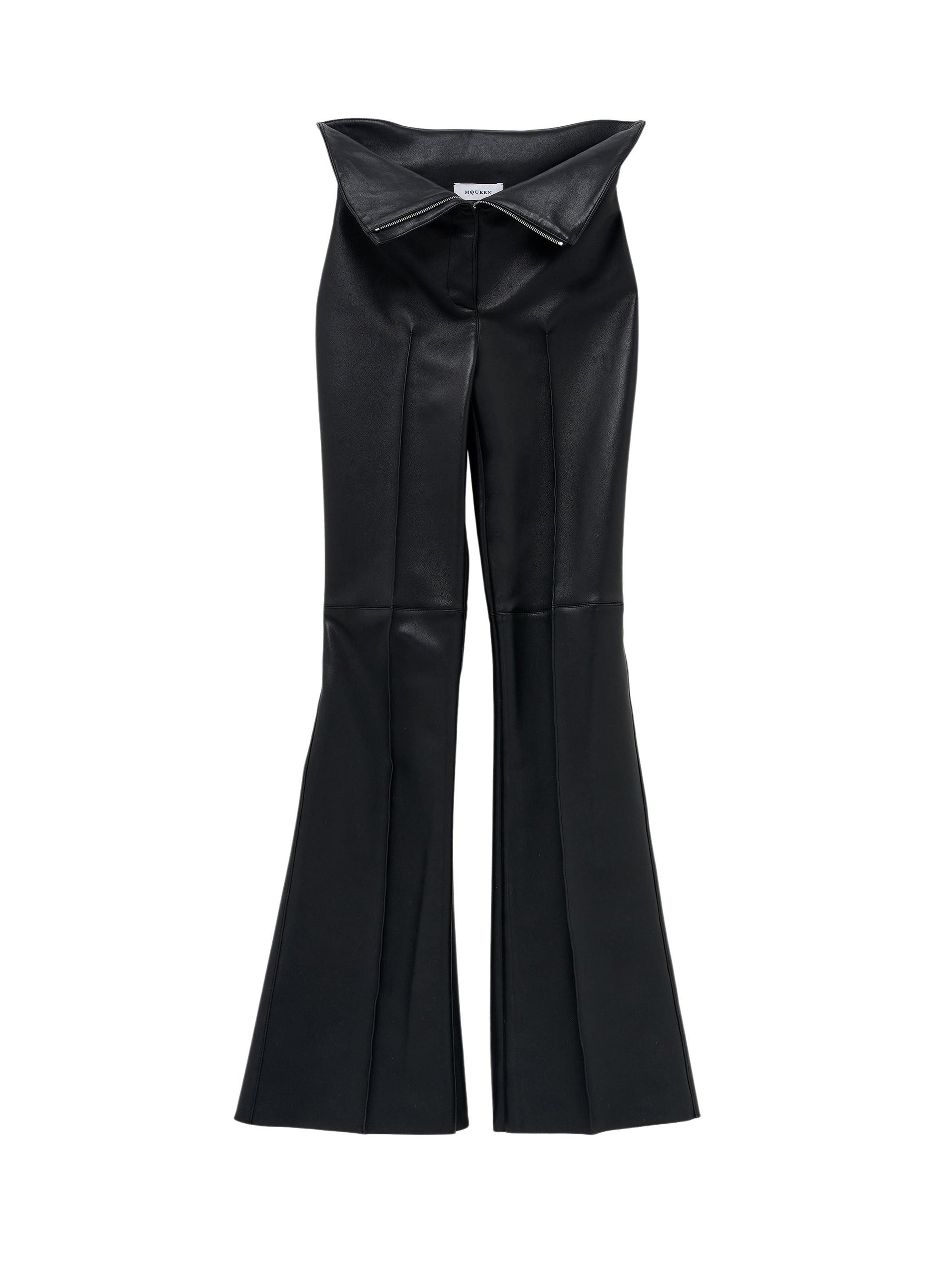 Pantalon avec fermeture éclair en cuir - Black