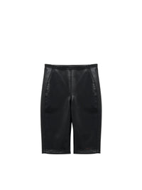 Cycliste taille haute en cuir - Black Burgundy