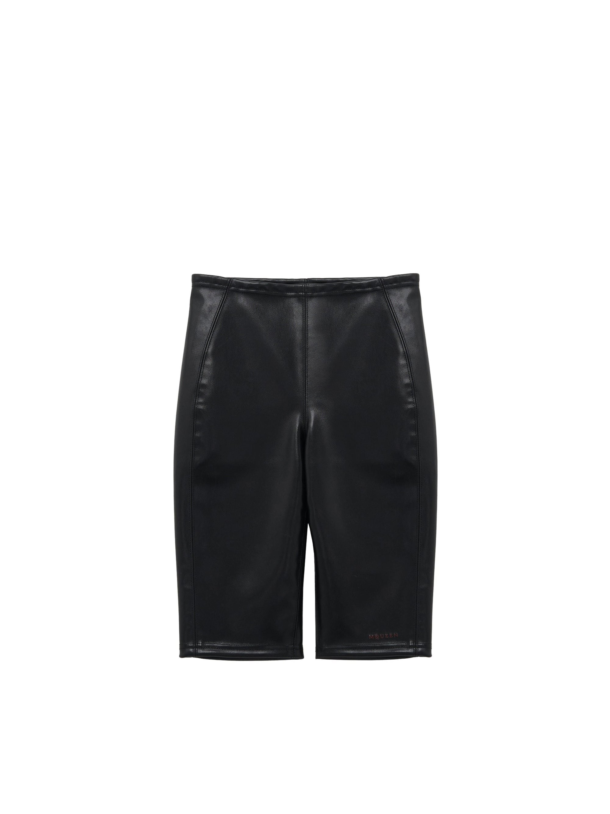 Cycliste taille haute en cuir - Black Burgundy