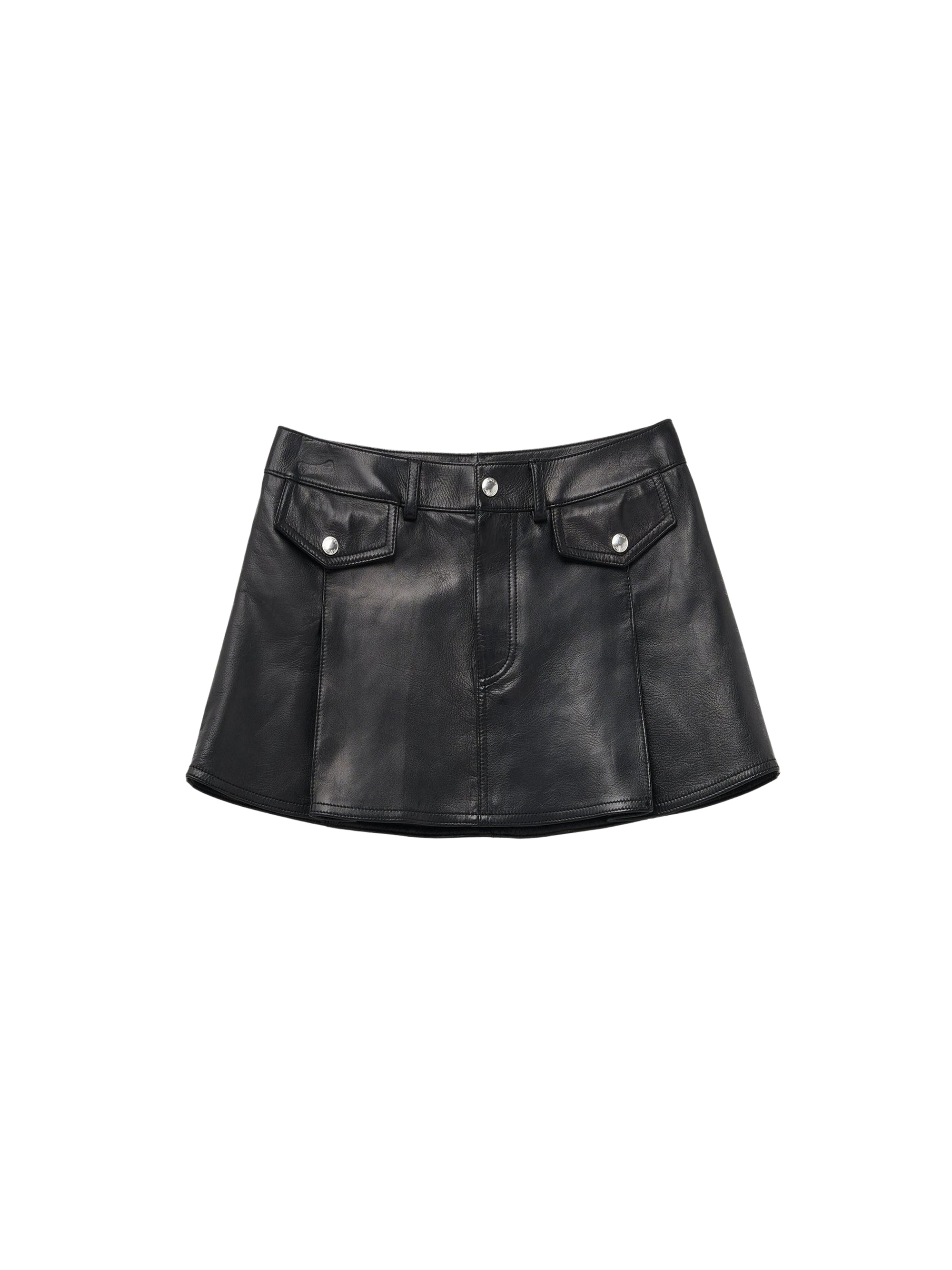 Jupe courte en cuir - Black