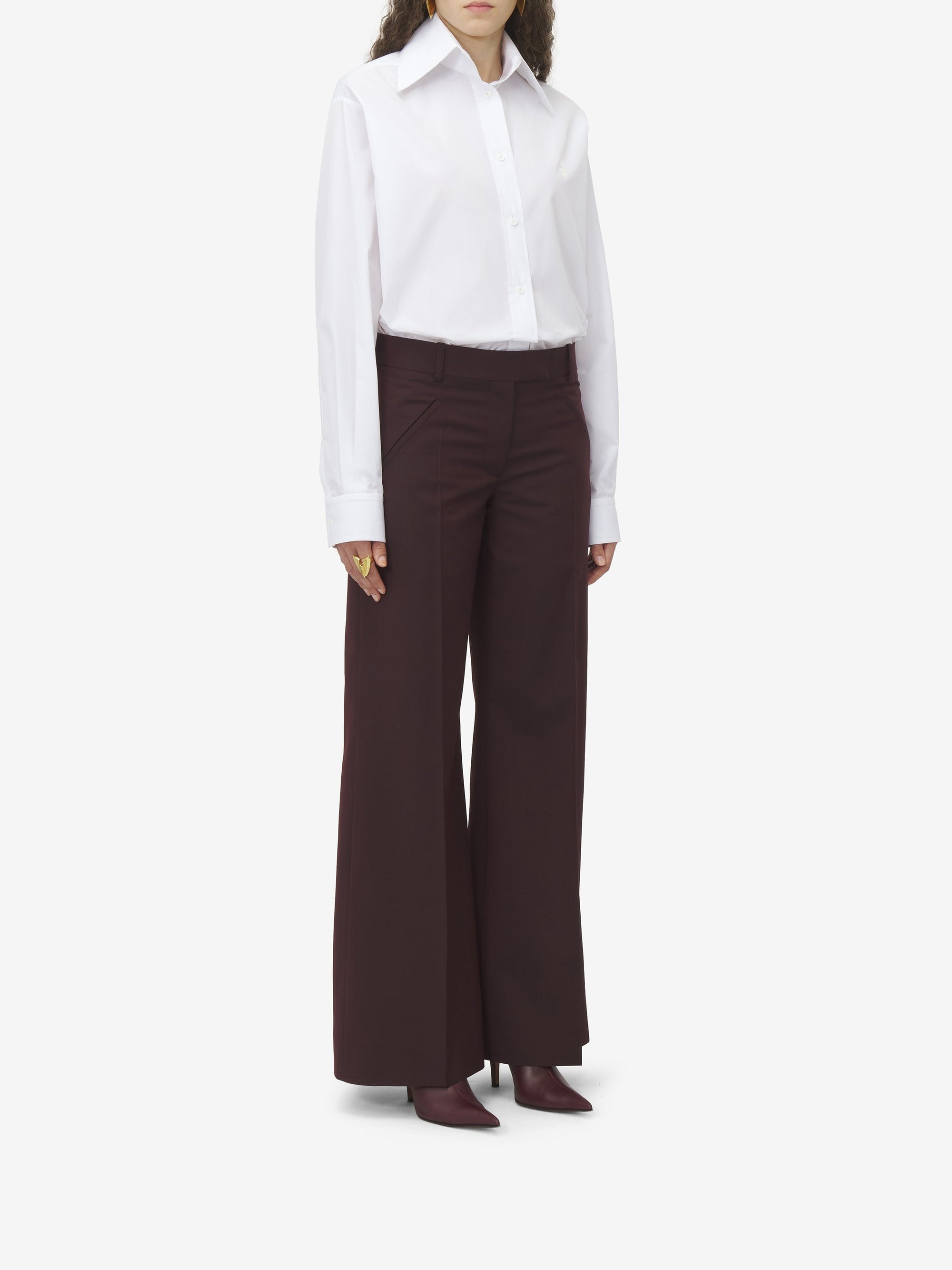 Pantalon avec poches en laine - Dark Burgundy
