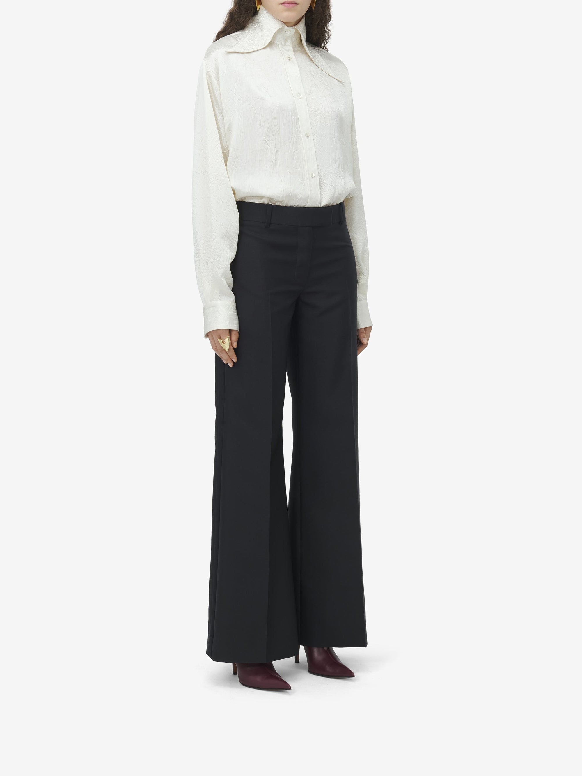 Pantalon à rayures en laine - Black