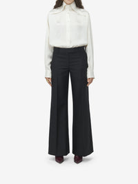 Pantalon à rayures en laine - Black