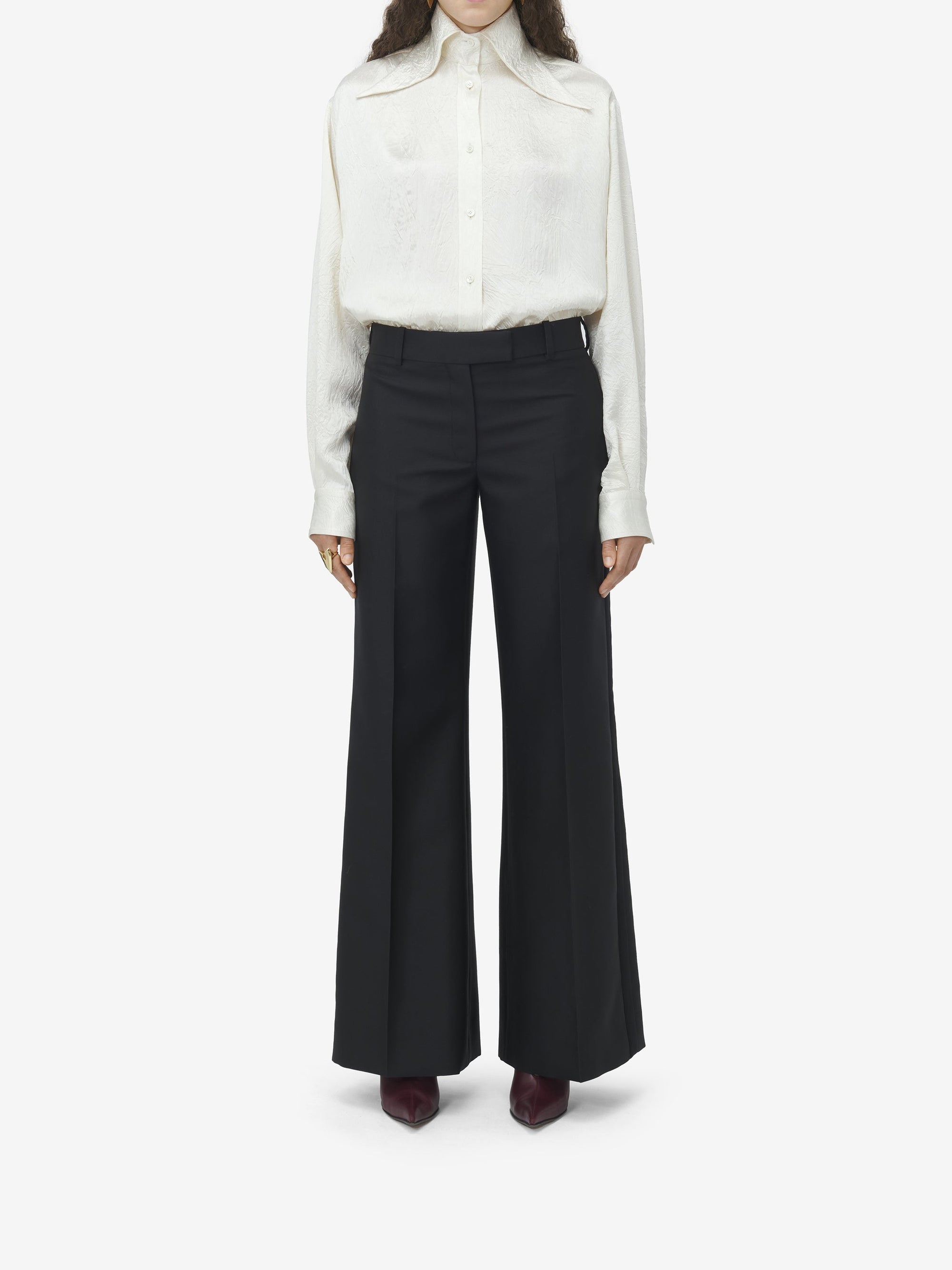 Pantalon à rayures en laine - Black