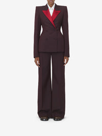 Pantalon à rayures en laine - Dark Burgundy