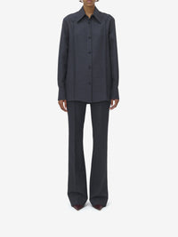 Chemise à boutons en laine - Black Dark Grey
