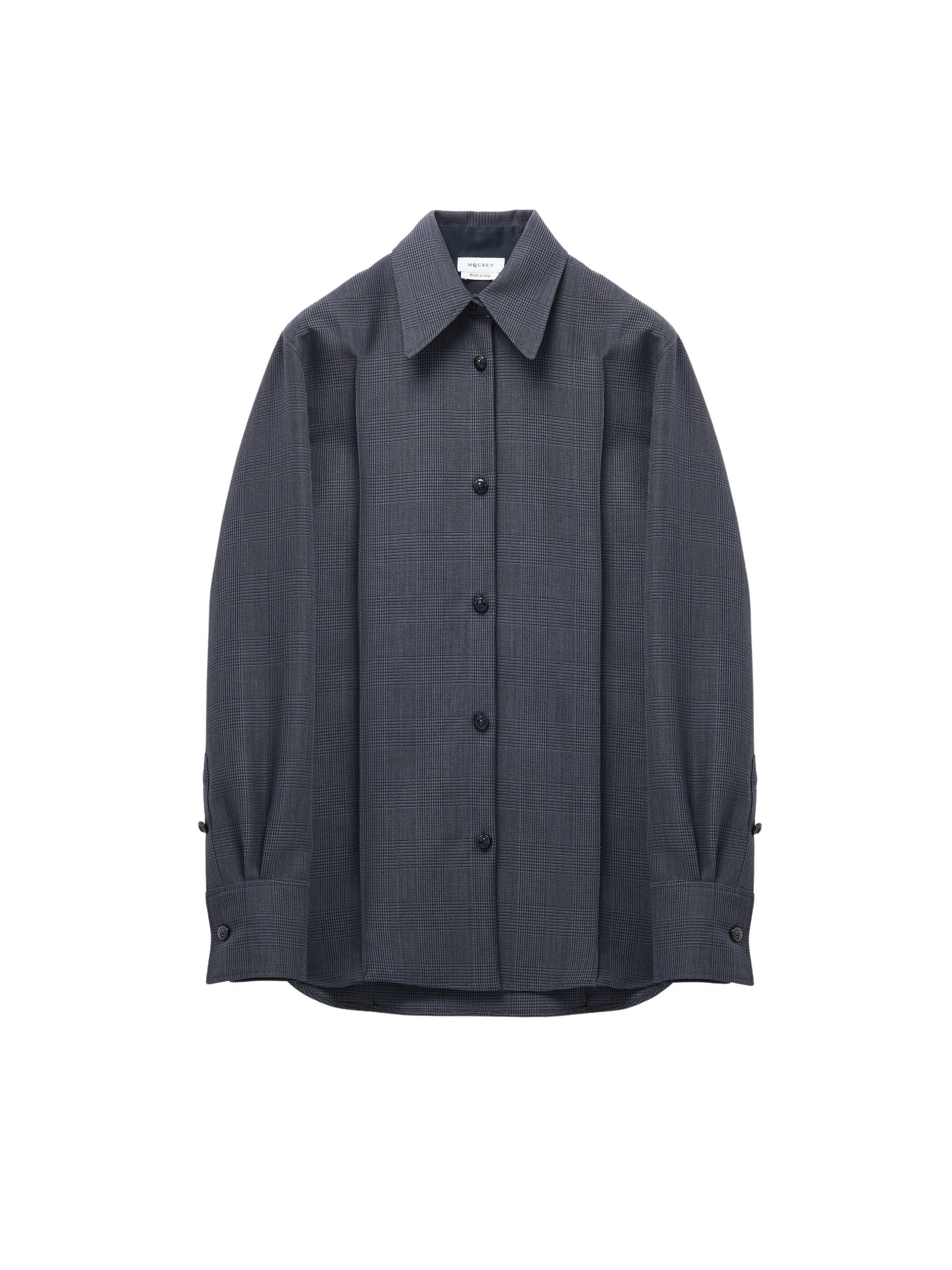 Chemise à boutons en laine - Black Dark Grey