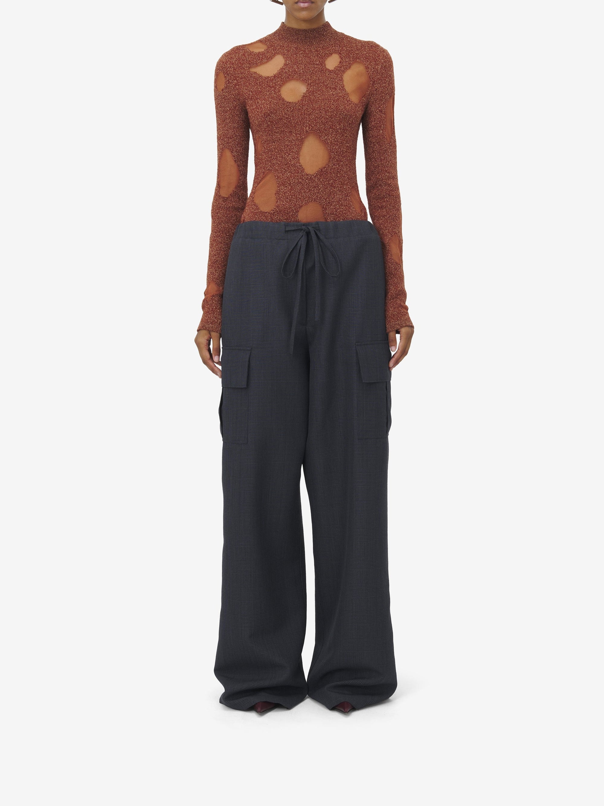 Pantalon cargo en laine - Black Dark Grey