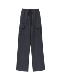 Pantalon cargo en laine - Black Dark Grey