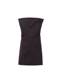 Robe courte à fines rayures en laine - Black Burgundy