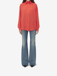Chemise oversize en soie - Coral