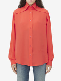Chemise oversize en soie - Coral