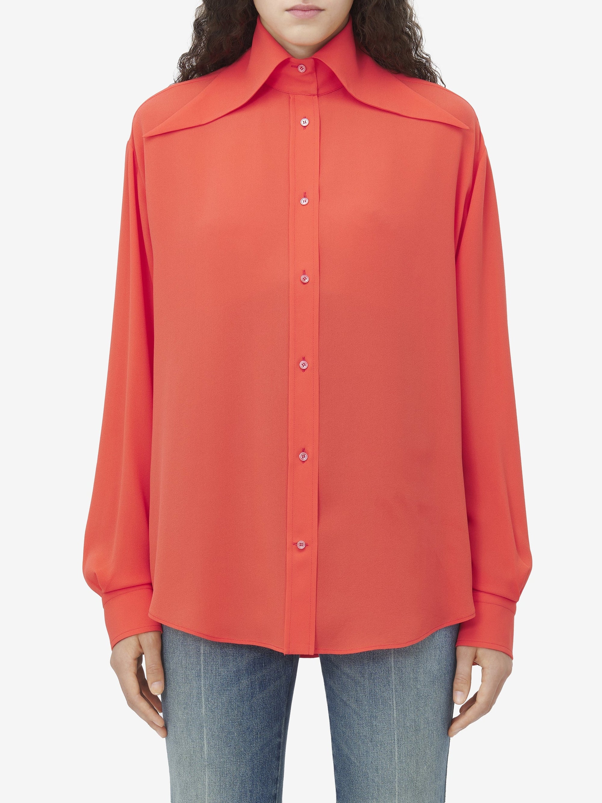 Chemise oversize en soie - Coral