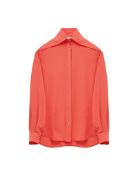 Chemise oversize en soie - Coral