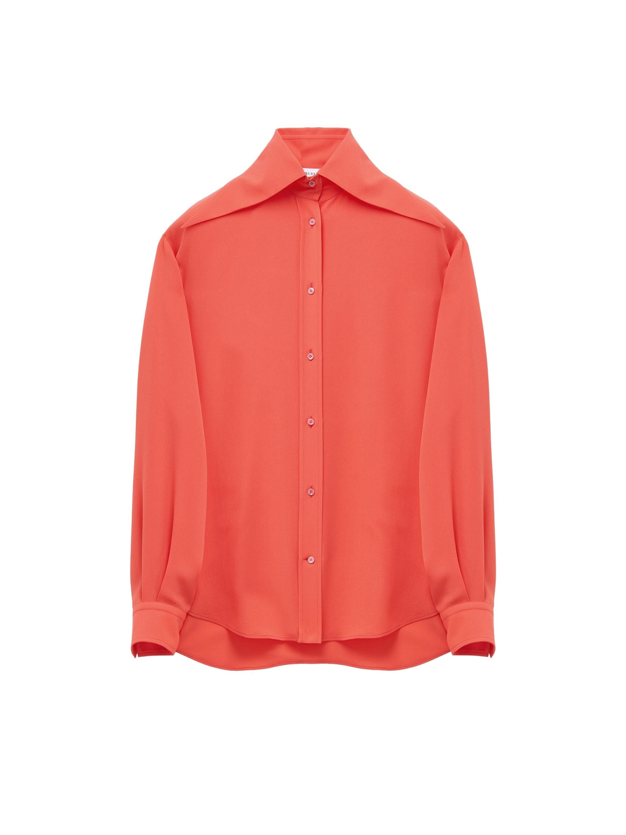 Chemise oversize en soie - Coral