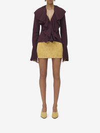 Blouse à manches longues plissée - Burgundy