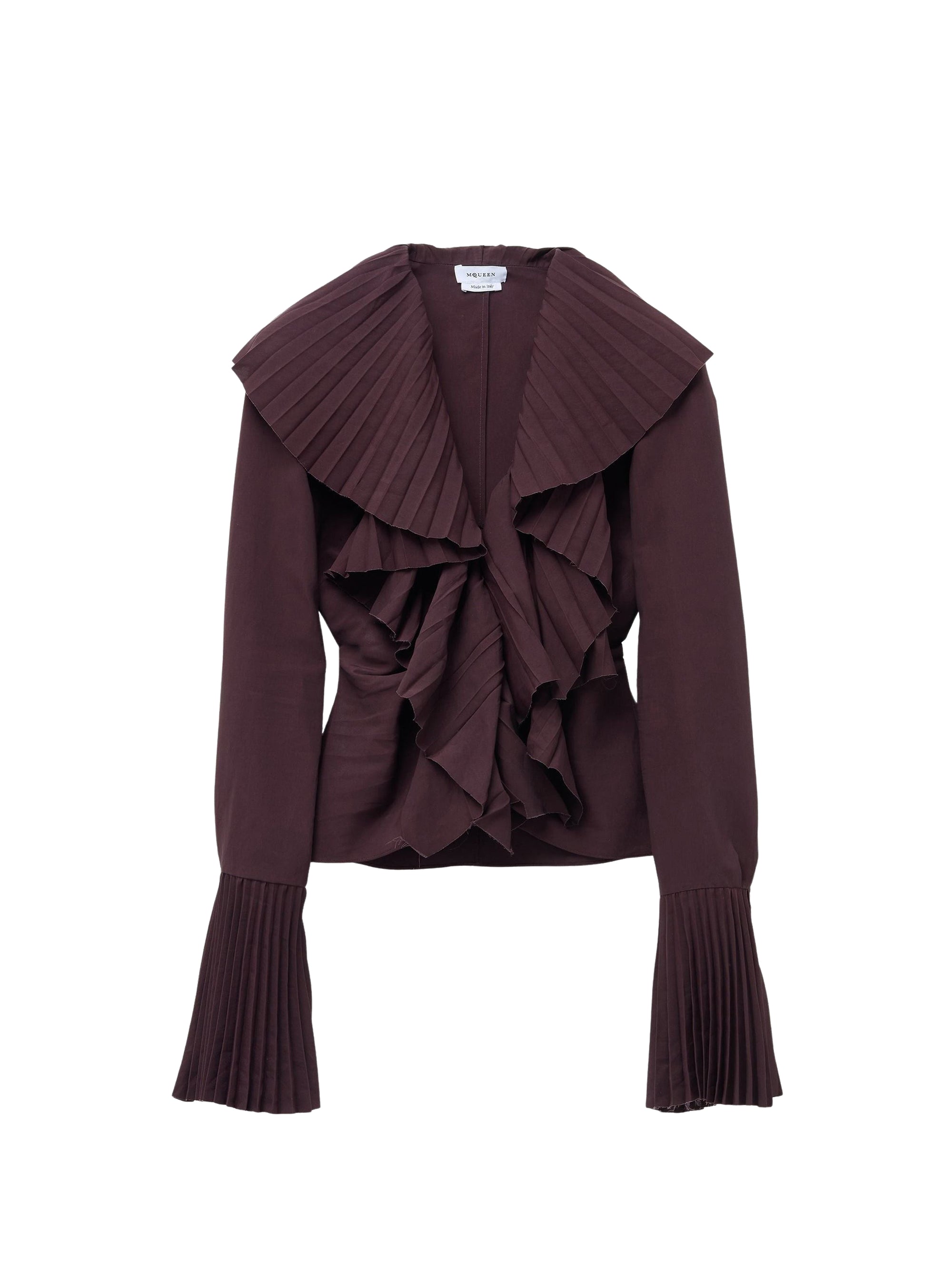 Blouse à manches longues plissée - Burgundy
