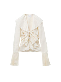 Blouse à manches longues plissée - Ivory