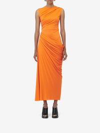Robe asymétrique en soie - Bright Orange