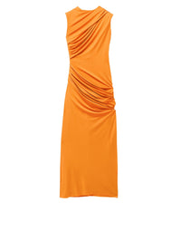 Robe asymétrique en soie - Bright Orange