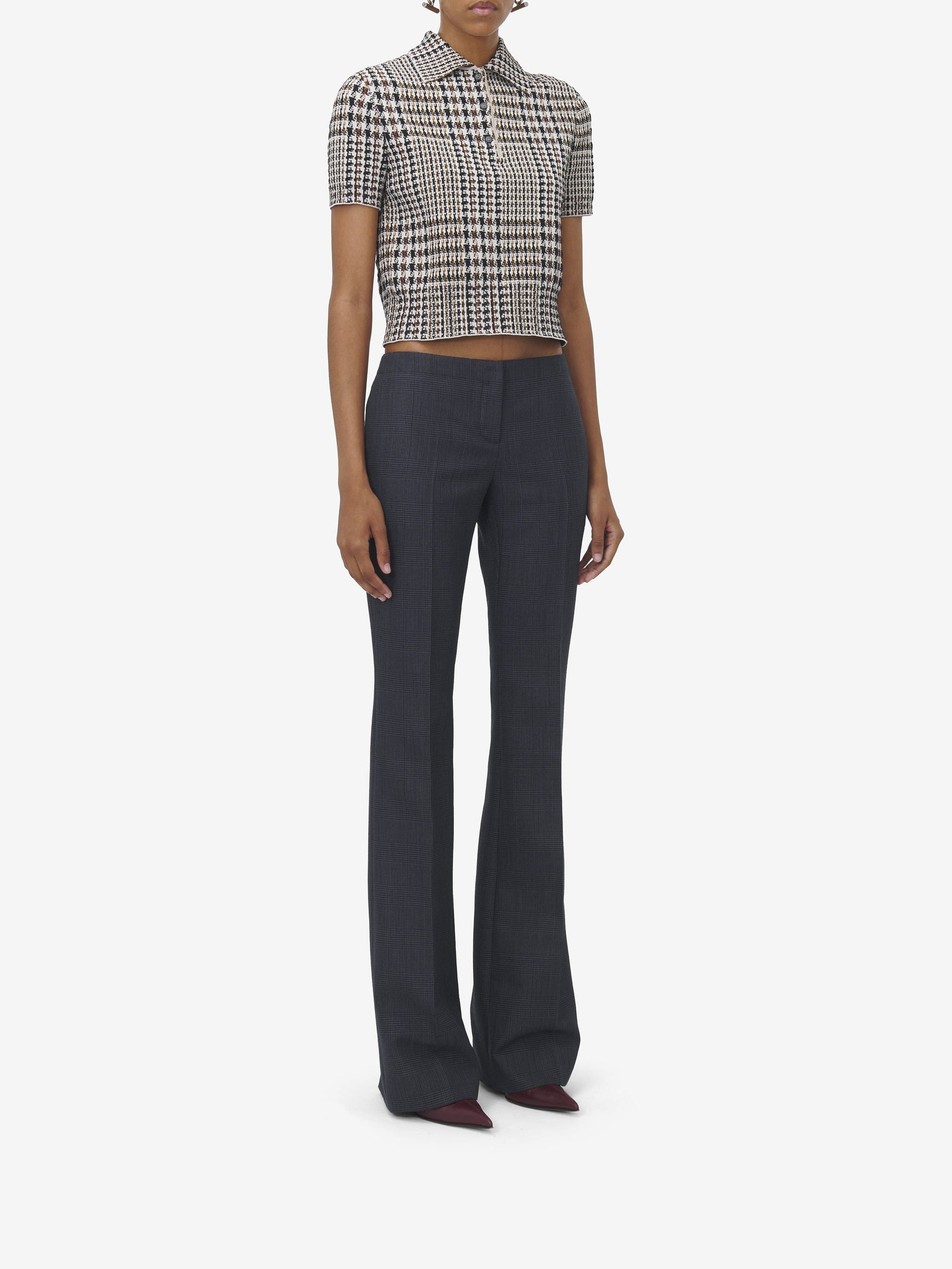 Pantalon taille basse en laine - Black Dark Grey