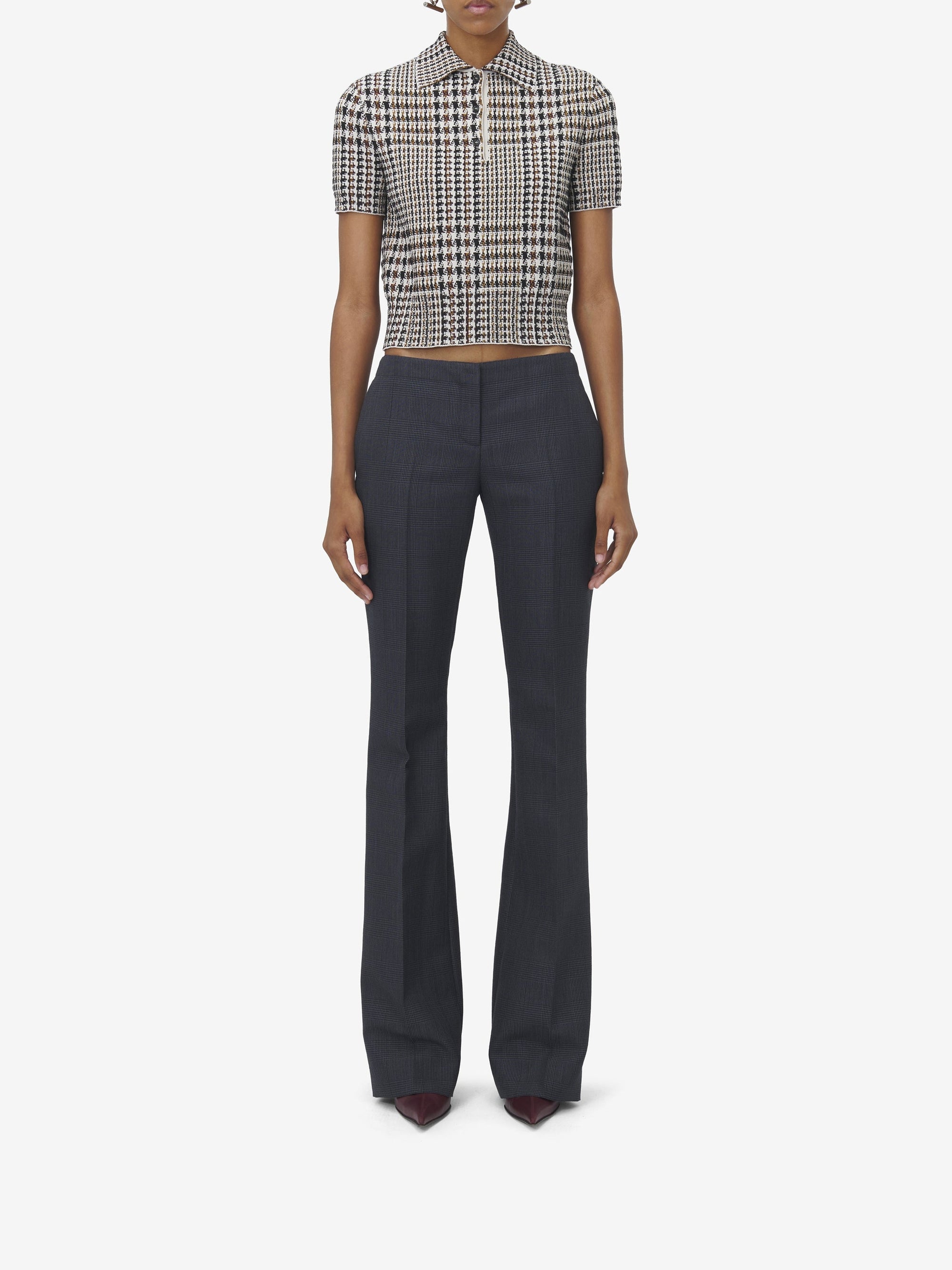 Pantalon taille basse en laine - Black Dark Grey