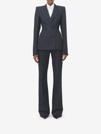Blazer à double boutonnage en laine - Black Dark Grey