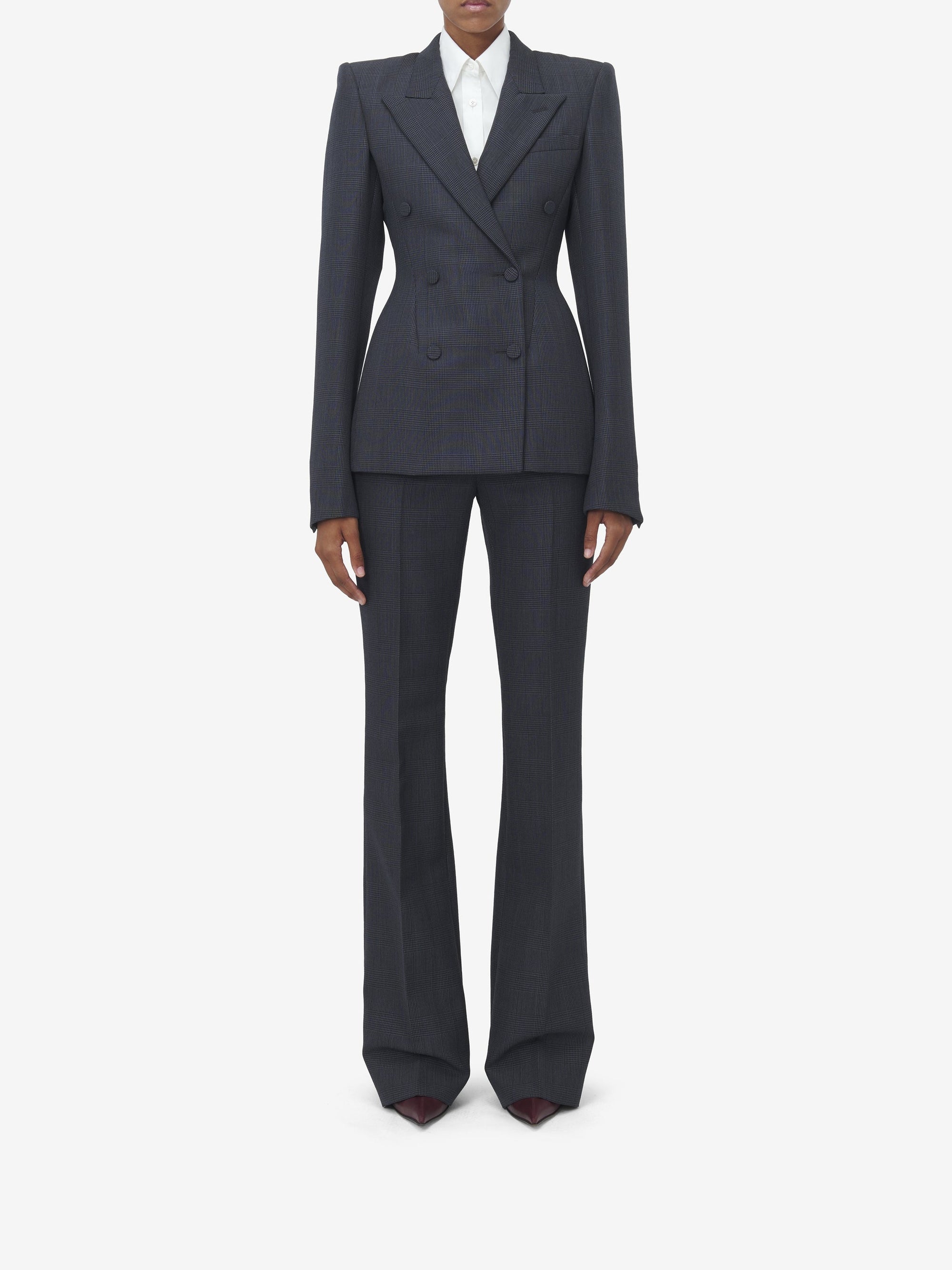 Blazer à double boutonnage en laine - Black Dark Grey