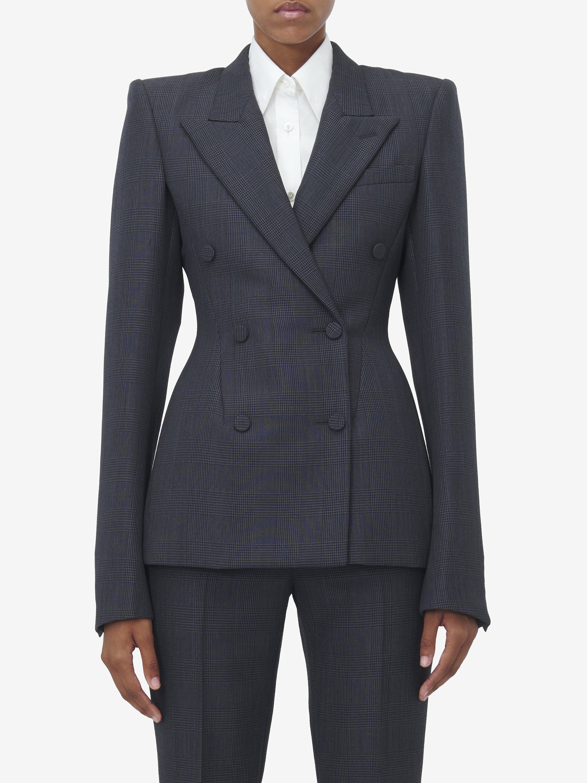 Blazer à double boutonnage en laine - Black Dark Grey