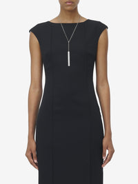 Robe à col bateau en laine - Black
