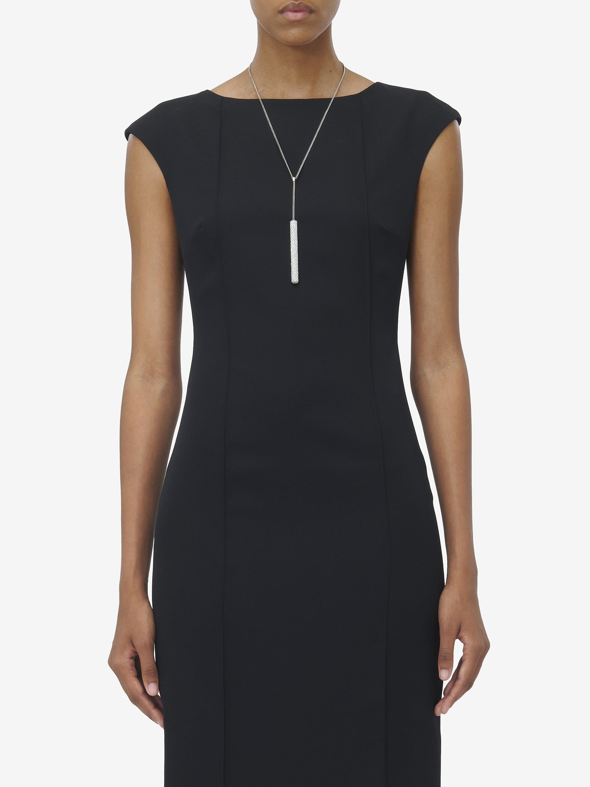 Robe à col bateau en laine - Black