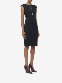 Robe à col bateau en laine - Black