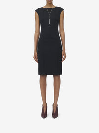 Robe à col bateau en laine - Black
