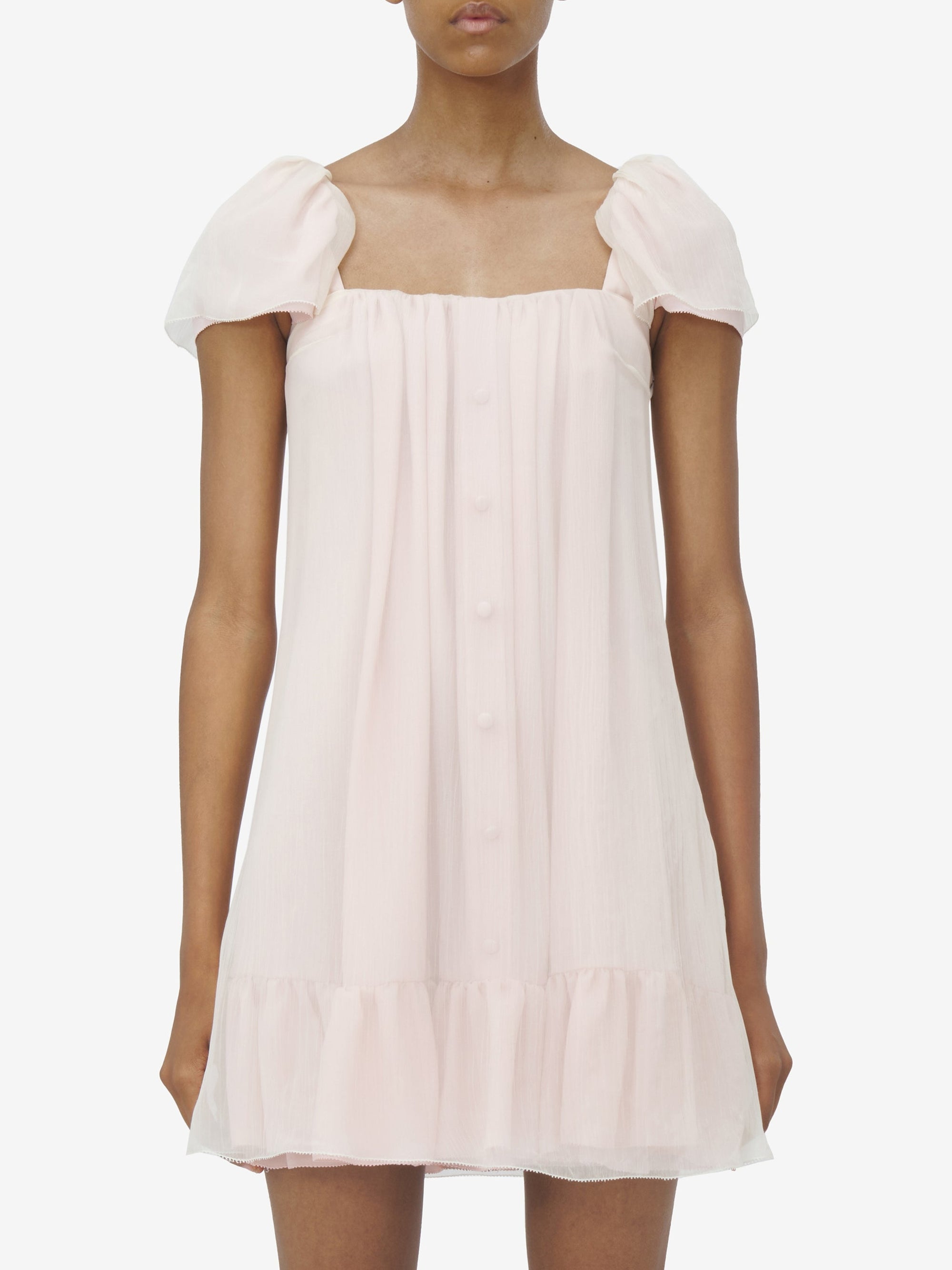 Robe courte en soie - Soft Ivory Pink