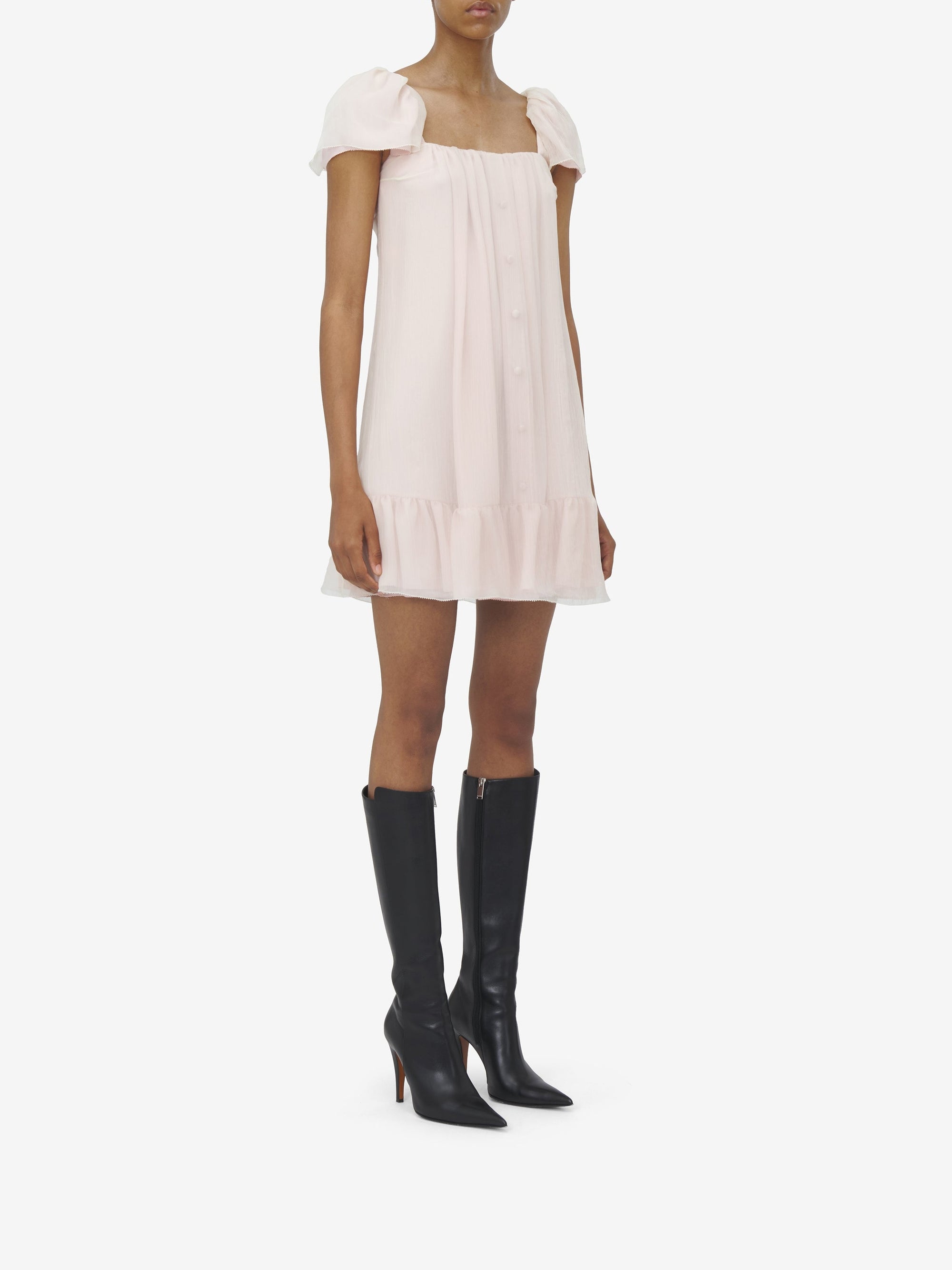 Robe courte en soie - Soft Ivory Pink
