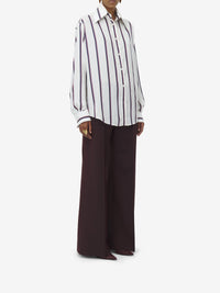 Chemise à imprimé en soie - Ivory Navy Burgundy