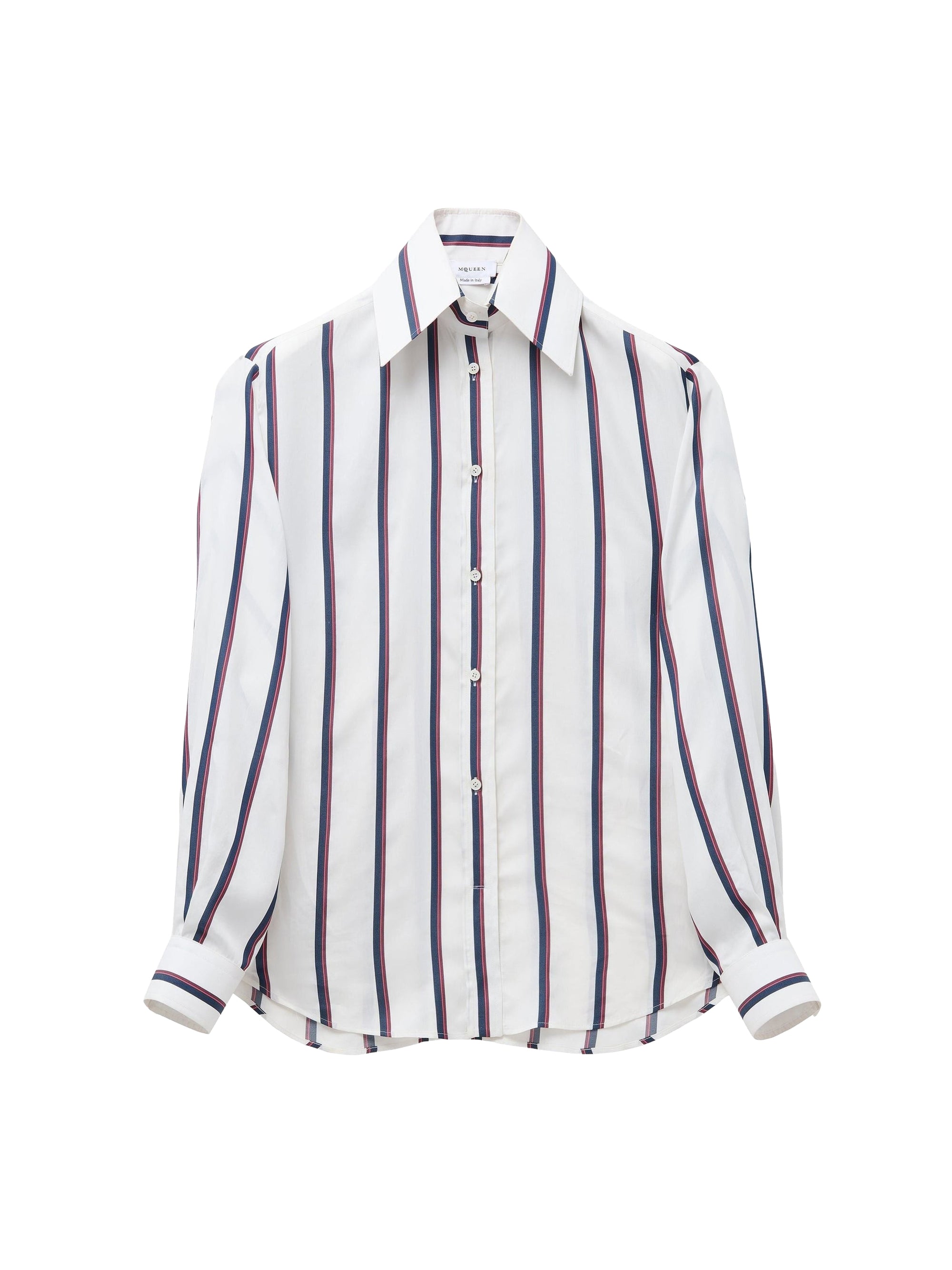 Chemise à imprimé en soie - Ivory Navy Burgundy