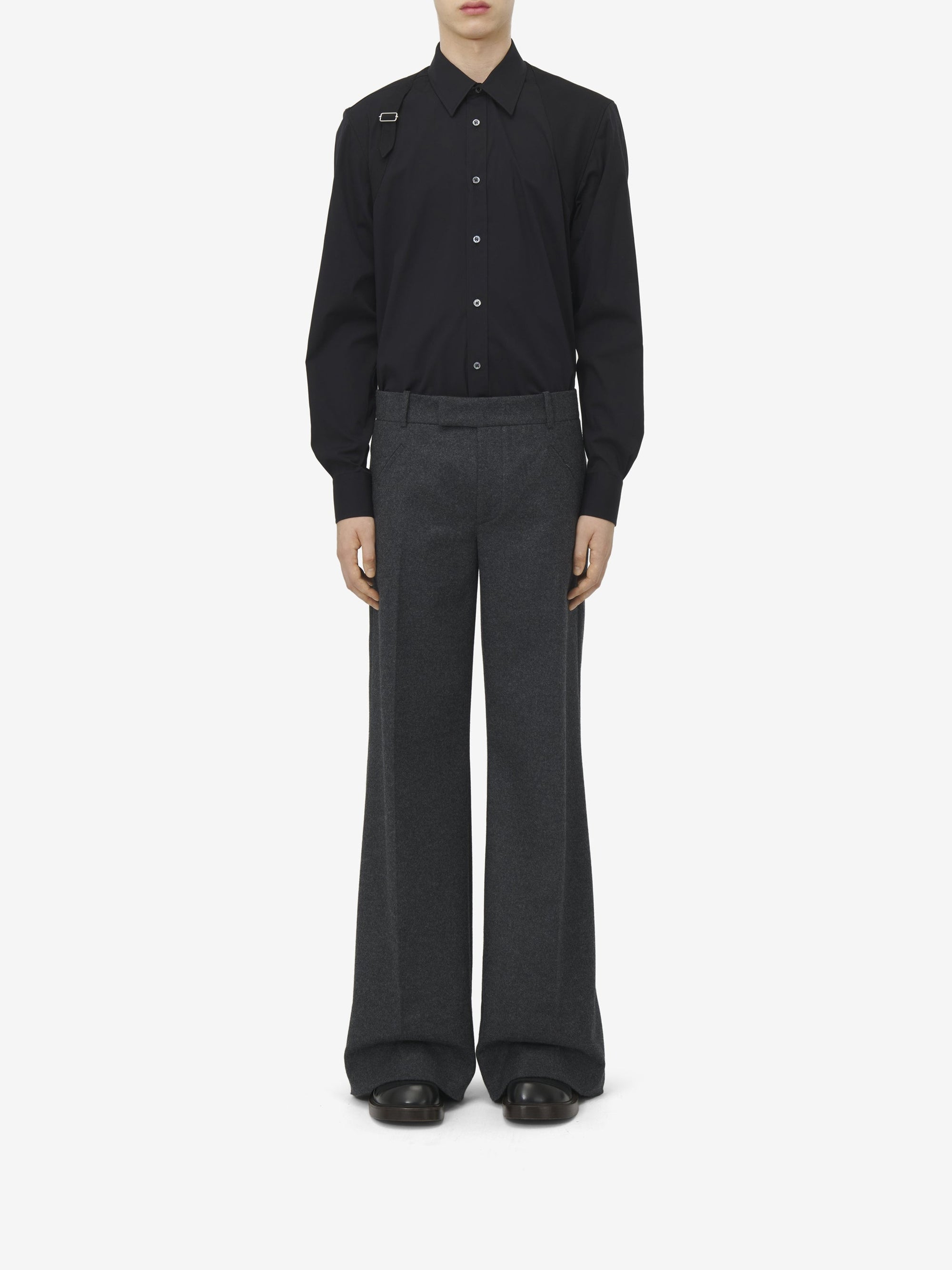 Pantalon avec poches en laine - Charcoal