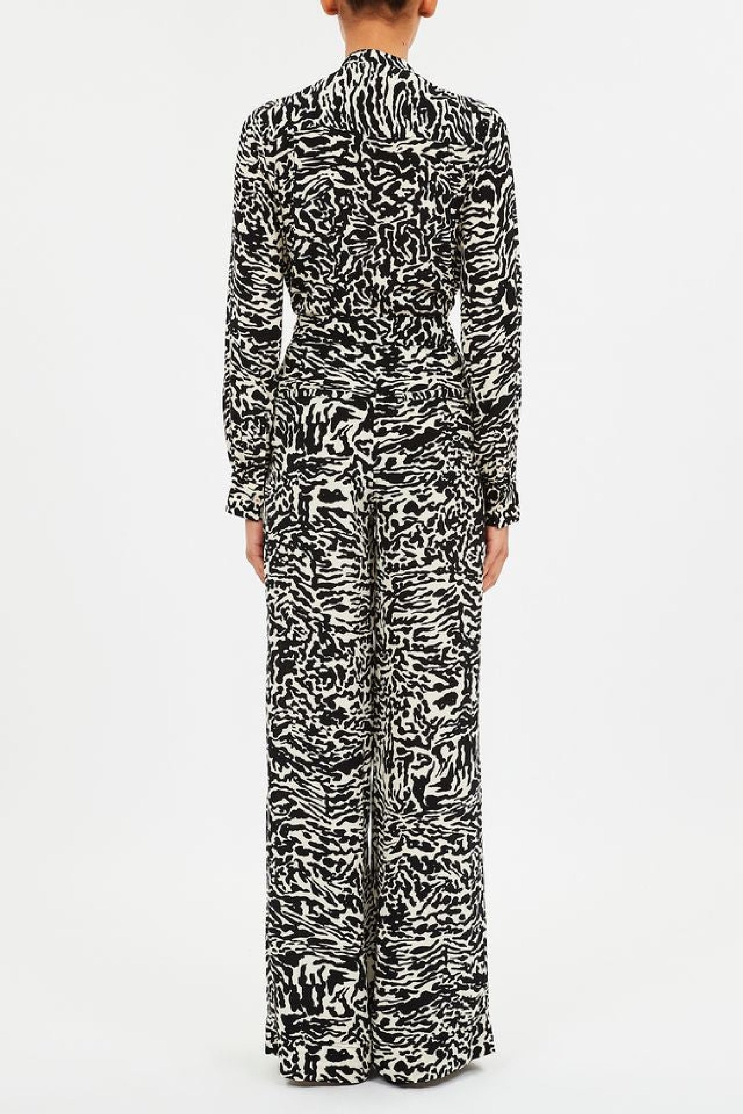 Pantalon Aviva à jambes larges en soie - Spotted Jasper