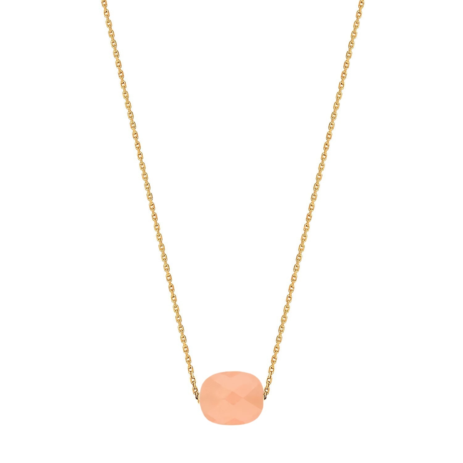 Yellow Gold & Jade Friandise Necklace - Orange Pale