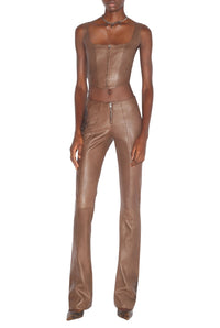 Pantalon Tattoo imprimé en cuir - Ebene & Black