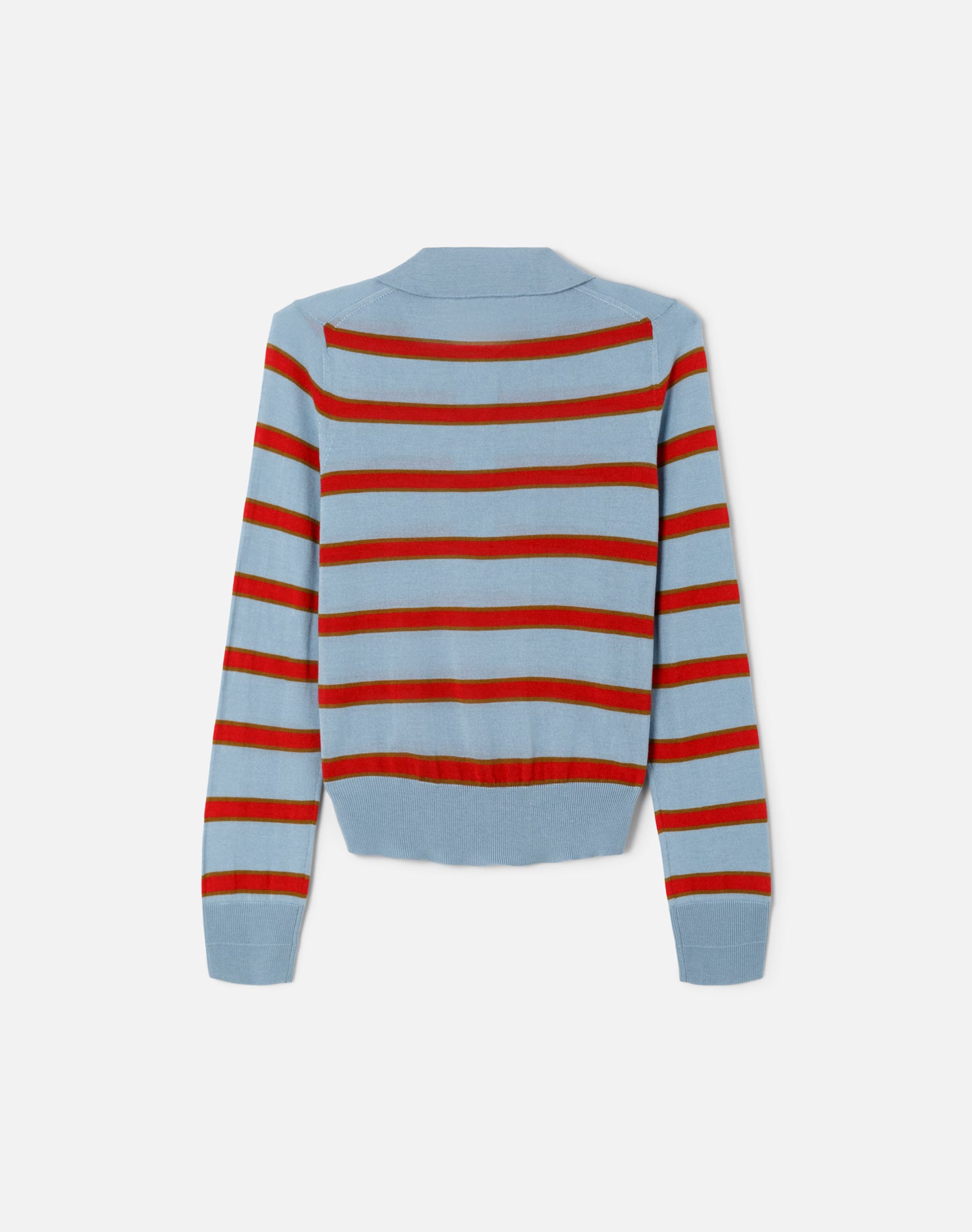 Memphis long sleeve wool polo shirt - Pacific Stripe