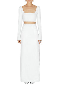 Top Bridal Beating Heart à manches longues - White