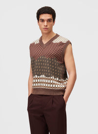 AMARANTO REVERSIBILE JACQUARD VEST