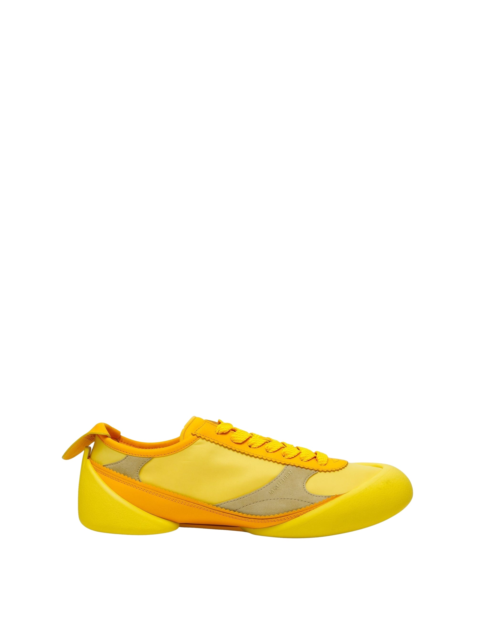 Sneakers à lacets en cuir - Yellow Natural