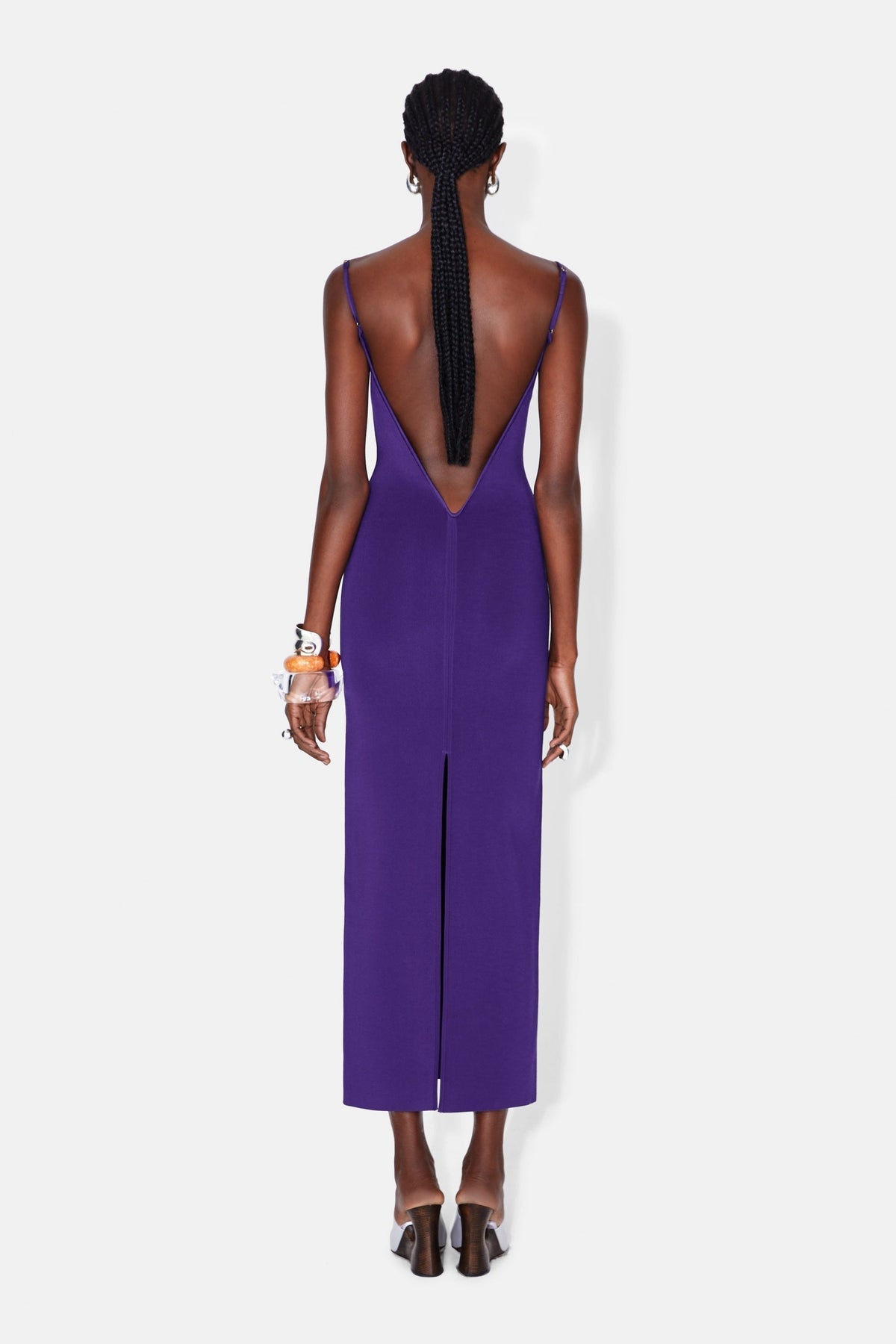 Robe midi Bella à dos nu - Purple