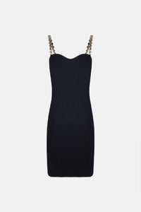 Globe Chain Wave Mini Dress - Black