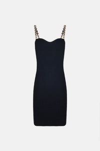 Globe Chain Wave Mini Dress - Black