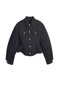 Veste cannelée en denim - Black